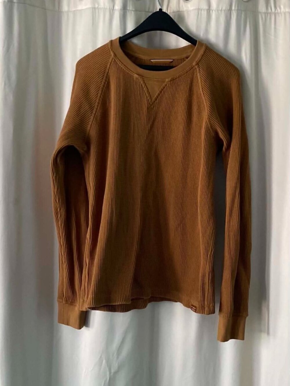 L. L. Bean Signature Waffle Knit Thermal Long Sleeve Men's Medium Brown Slim